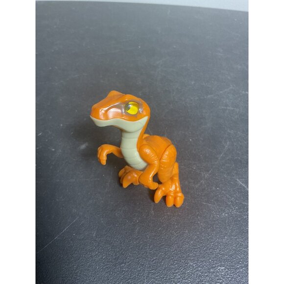 Jurassic World Mini Orange Velociraptor Dinosaur Figure Toy Collectible - Picture 2 of 5